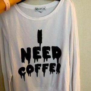 Wildfox “I need coffee” baggy beach jumper